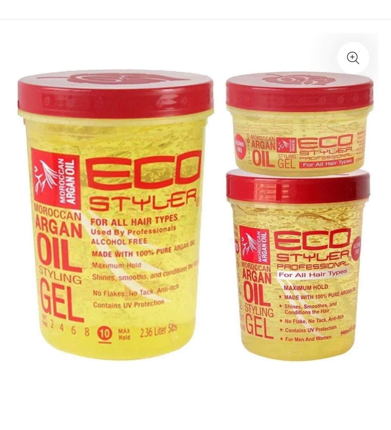 Eco Styler Moroccan Argan Oil Stylin
80oz/32oz/16oz/8oz
