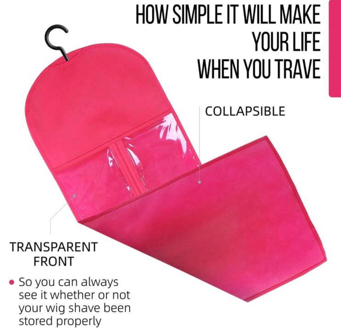 Hair Extension Storage Bag with Hanger