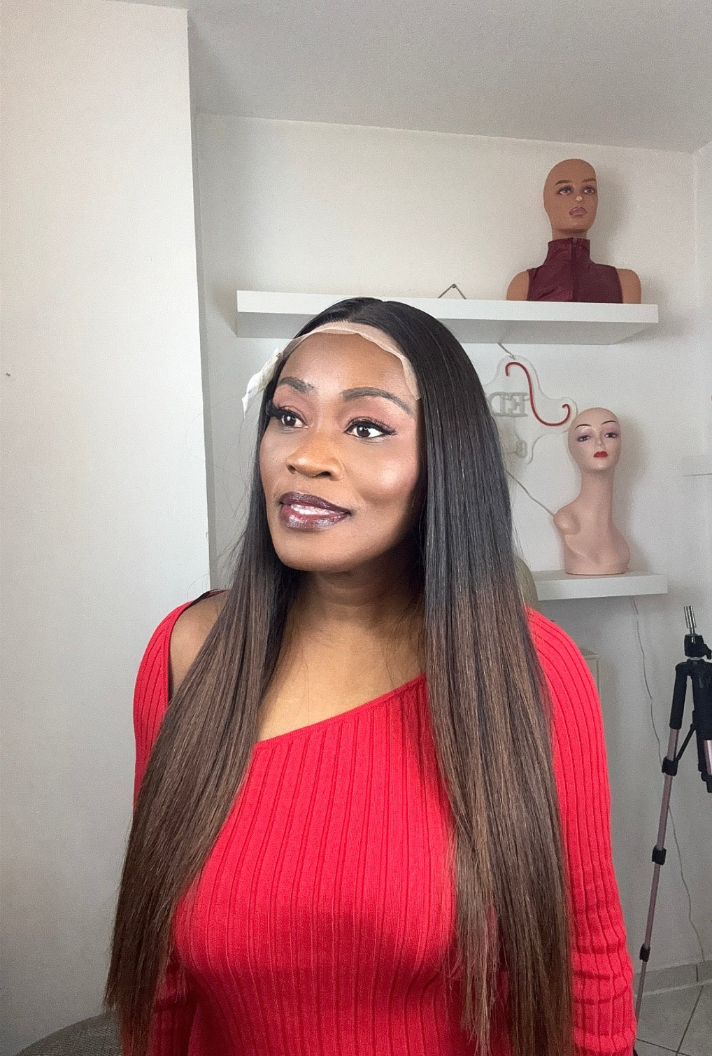 002 Ombre Brown Bone Straight  Vietnamese super double drawn