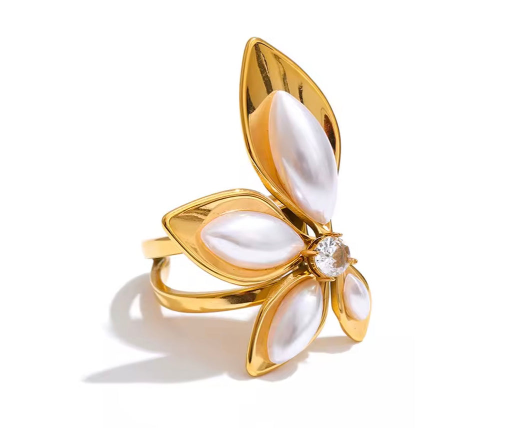 Blume Perlen Ring