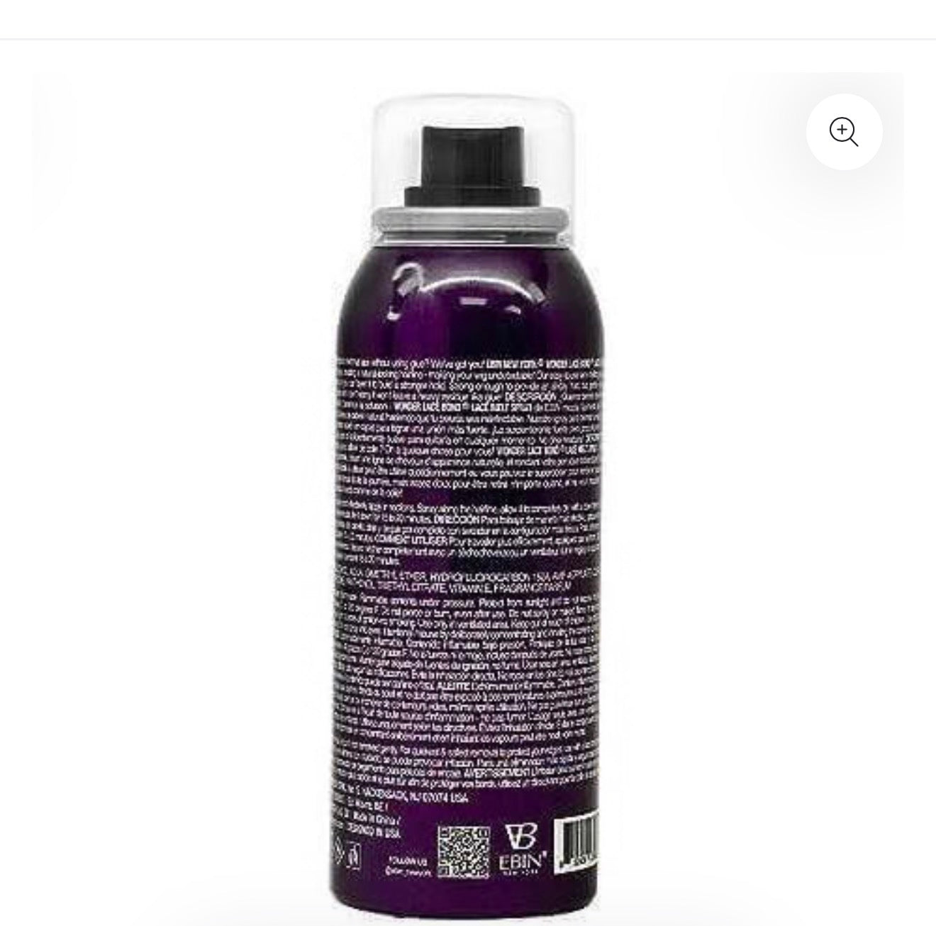 Ebin New York Wonder Lace
Bond Lace Melt Spray Silk
Protein/Keratin/Vitamin E 80ml
