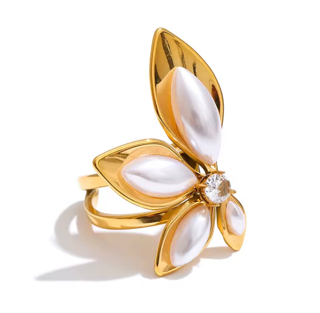 Blume Perlen Ring