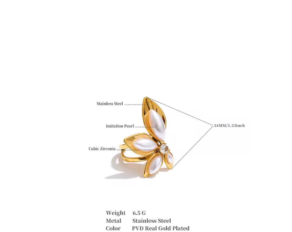 Blume Perlen Ring