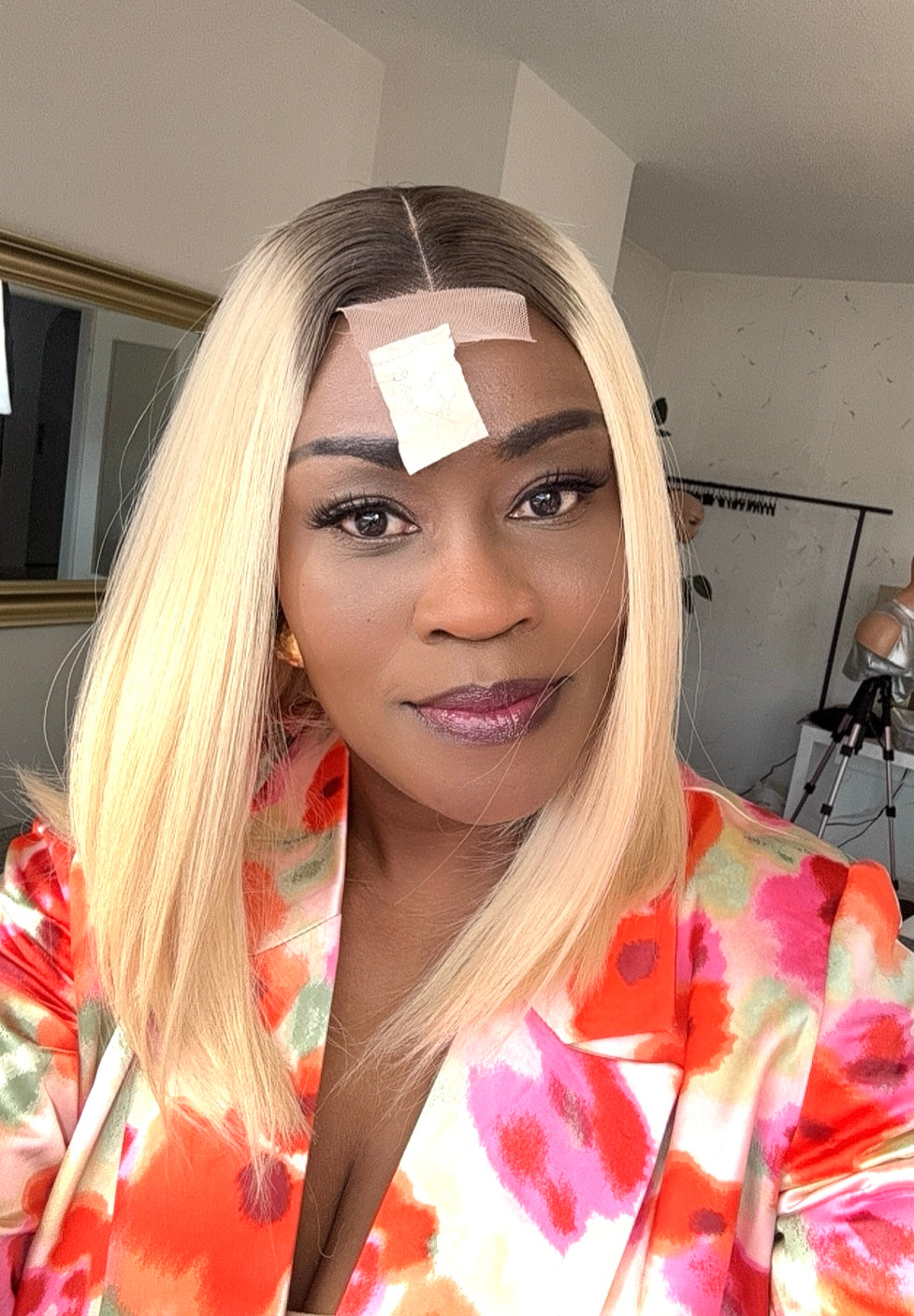 Ombre Grey Blonde Vietnamese Super Double Drawn Straight Wig