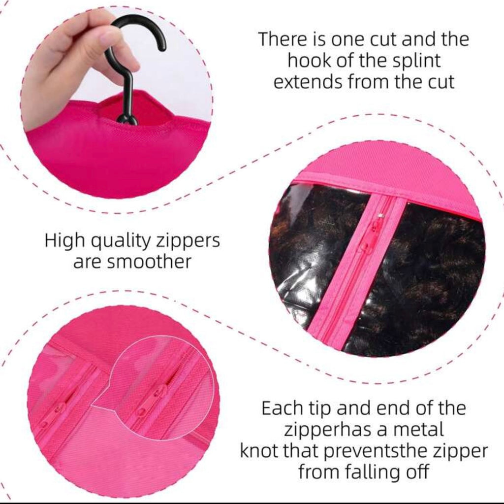 Hair Extension Storage Bag with Hanger