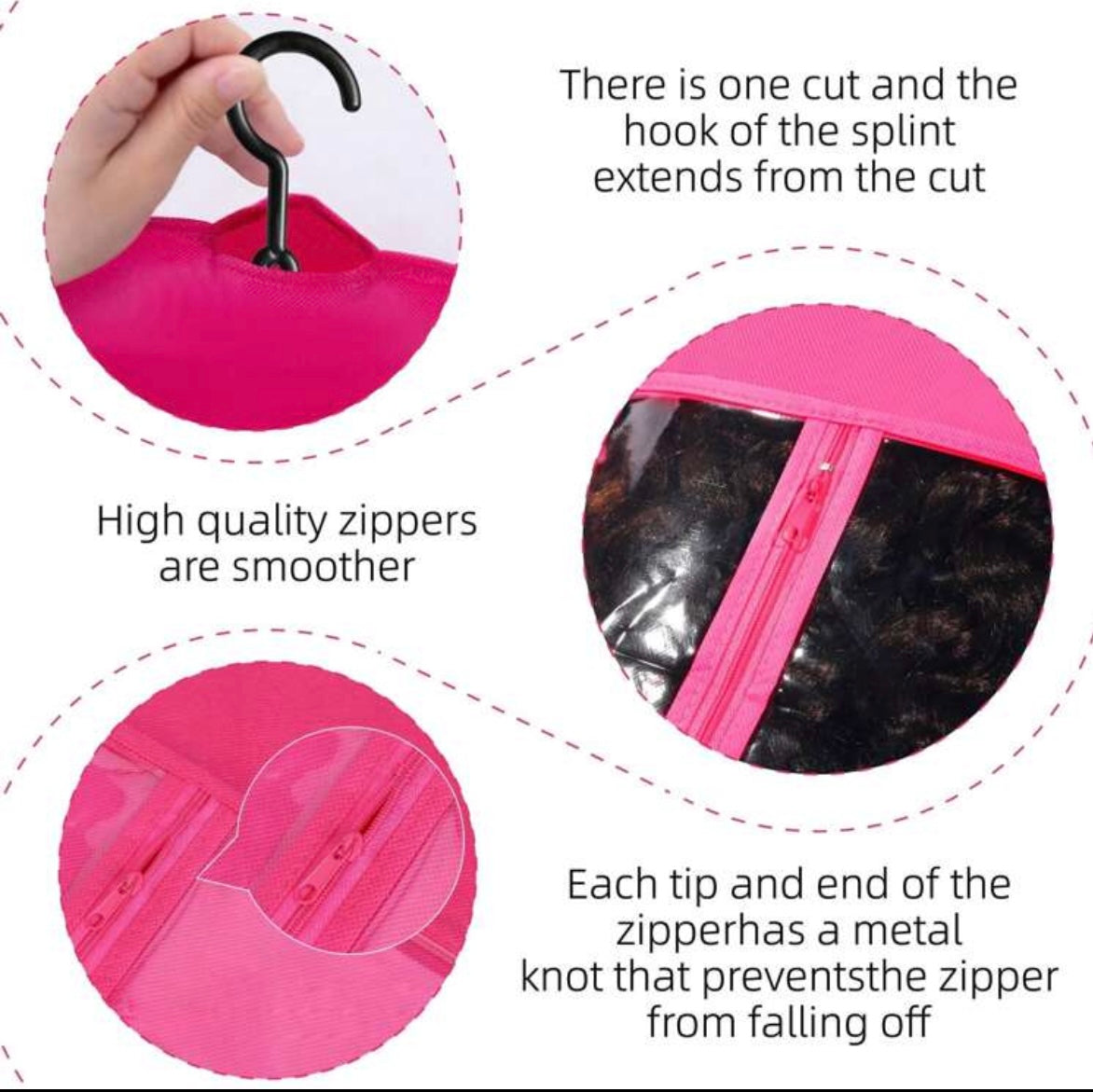 Hair Extension Storage Bag with Hanger